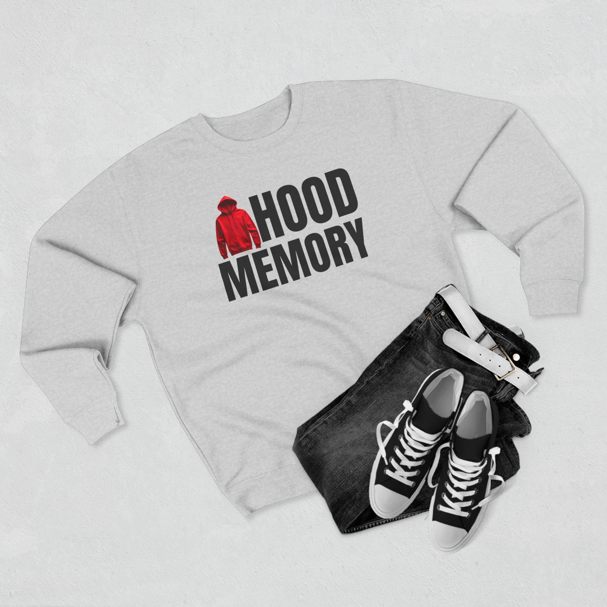 Hood Memory Sweatshirt | Cozy Unisex Crewneck Casual Wear, Retro Style