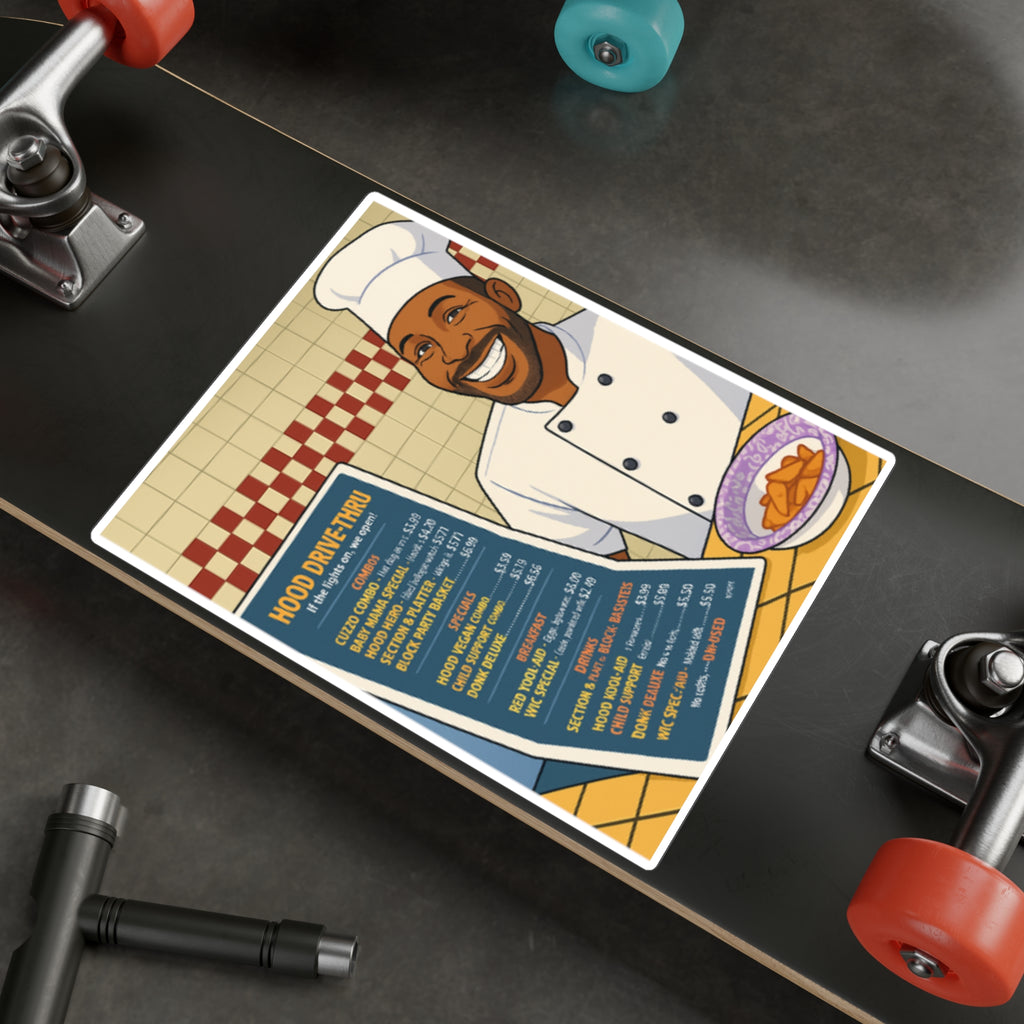 Humorous Hood Chef Vinyl Decals for Kitchen Decor