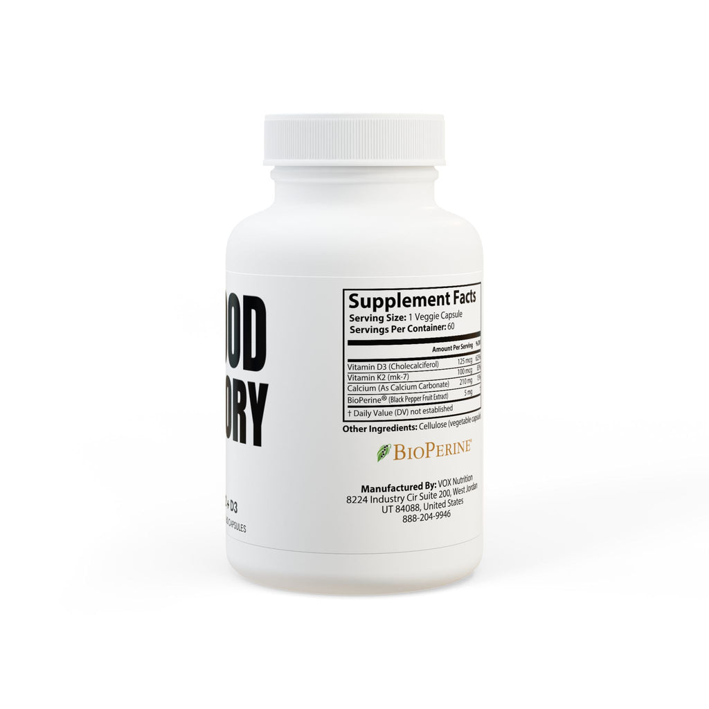 Vitamin K2 + D3 Supplement (60 Capsules)